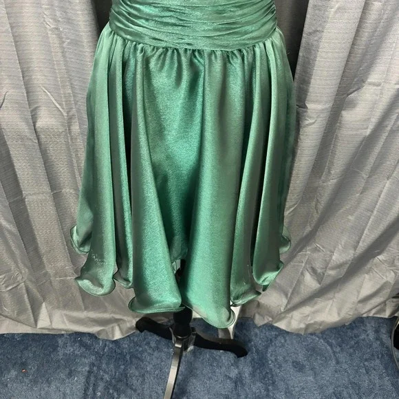 Sherri Hill Dress‎ Womens 2 Emerald Green Sequin Halter Sweetheart Prom Cocktail - Picture 3 of 16